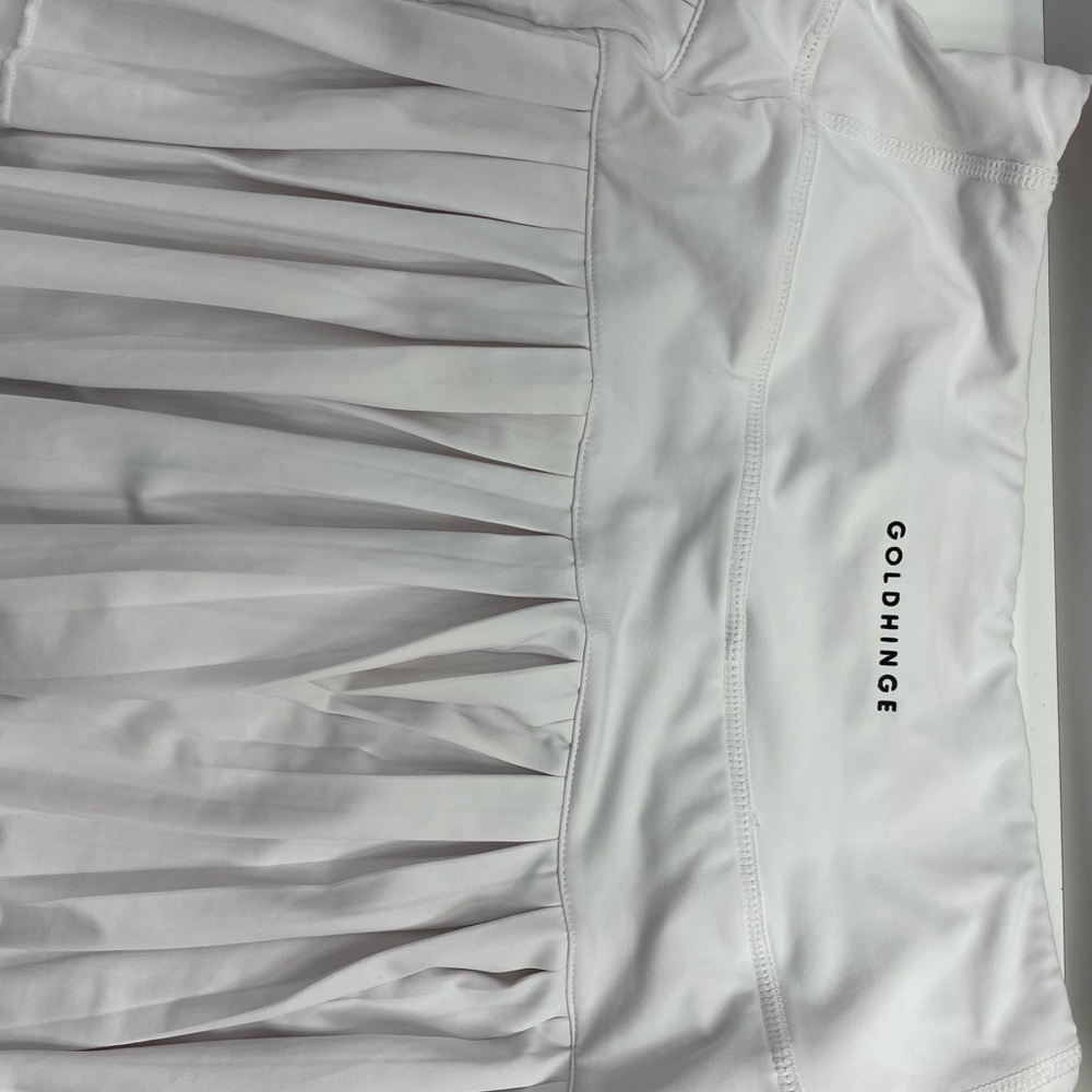 White Gold Hinge pleated tennis skirt